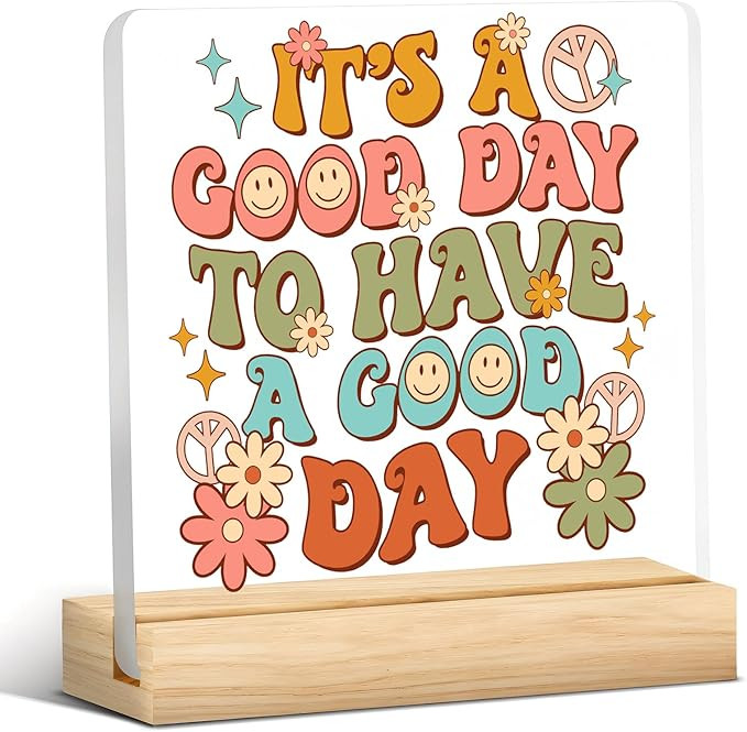 It's a Good Day Desk Sign - Positive Decor - Motivational Gifts for Women - Inspirational Desk Ar... | Amazon (US)
