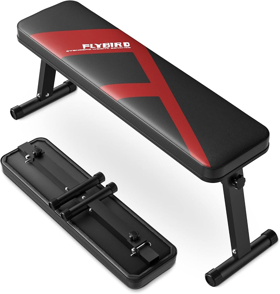 FLYBIRD Flat Bench, Foldable Flat Weight Bench Easy Assembly for Strength Training Bench Press, 6... | Amazon (US)