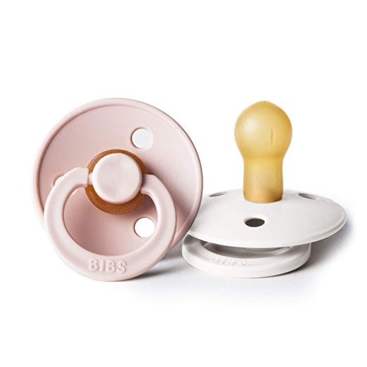 BIBS BPA-Free Natural Rubber Baby Pacifier | Made in Denmark (Blush/Ivory, 0-6 Months) 2-Pack | Amazon (US)