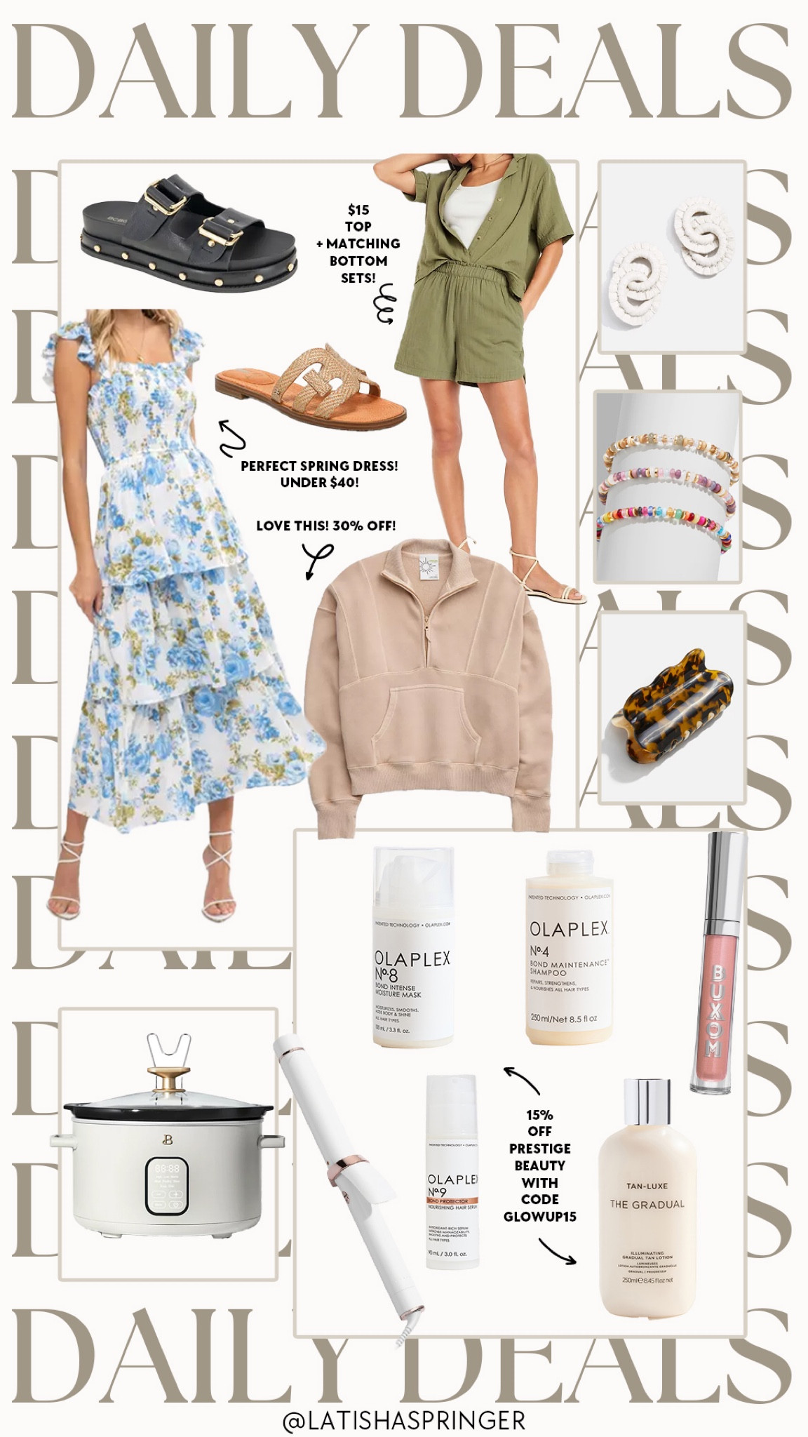 Daily deals! The prettiest floral spring dress under $50, $15 linen matching set, 15% off prestige beauty brands and more! 

#dailydeals

Floral spring dress. Floral Easter dress. Lululemon inspired pullover. Olaplex on sale. T3 on sale. Beautiful Walmart slow cooker   

#LTKsalealert #LTKSeasonal #LTKfindsunder100
