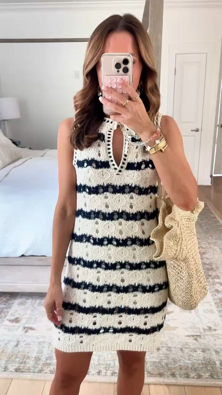 New knit dress from Target in XS. Crochet dress with detachable liner - can be worn as an outfit or as a coverup. Wearing XS. Platform sandals are TTS. Resort wear. Resort outfit. Vacation outfit. Memorial Day outfit. 4th of July outfit.


#LTKSwim #LTKTravel #LTKootd