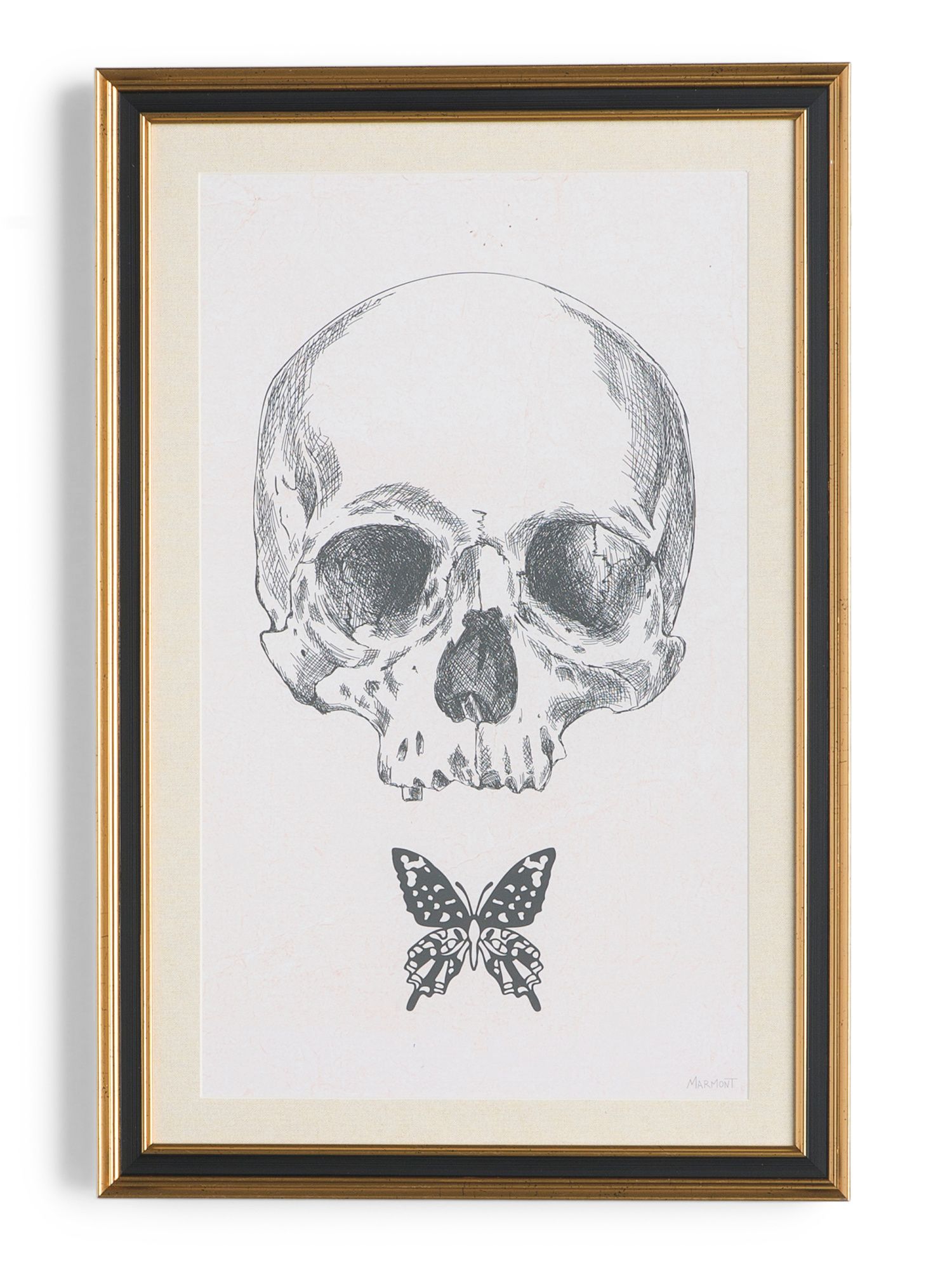 16x24x1 Skull And Butterfly Framed Wall Art | TJ Maxx