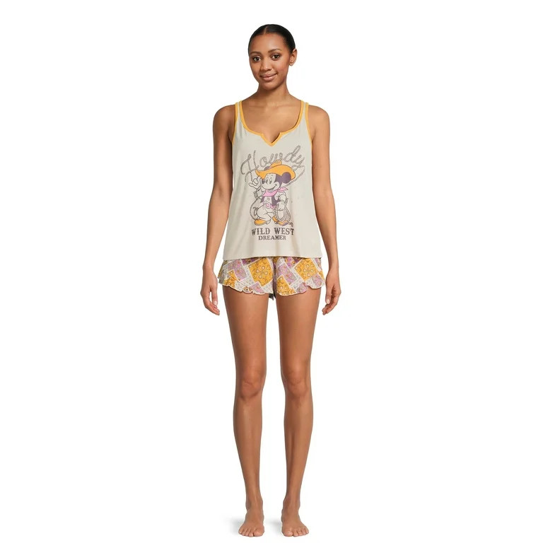 Disney Mickey Mouse Women's Tank Top and Shorts Pajama Set, 2-Piece, Sizes XS-3X - Walmart.com | Walmart (US)