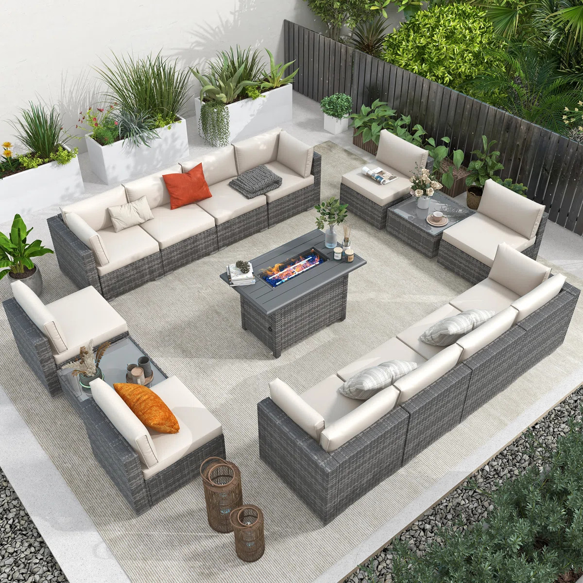 12 - Person Outdoor Seating Group With Cushions | Wayfair North America