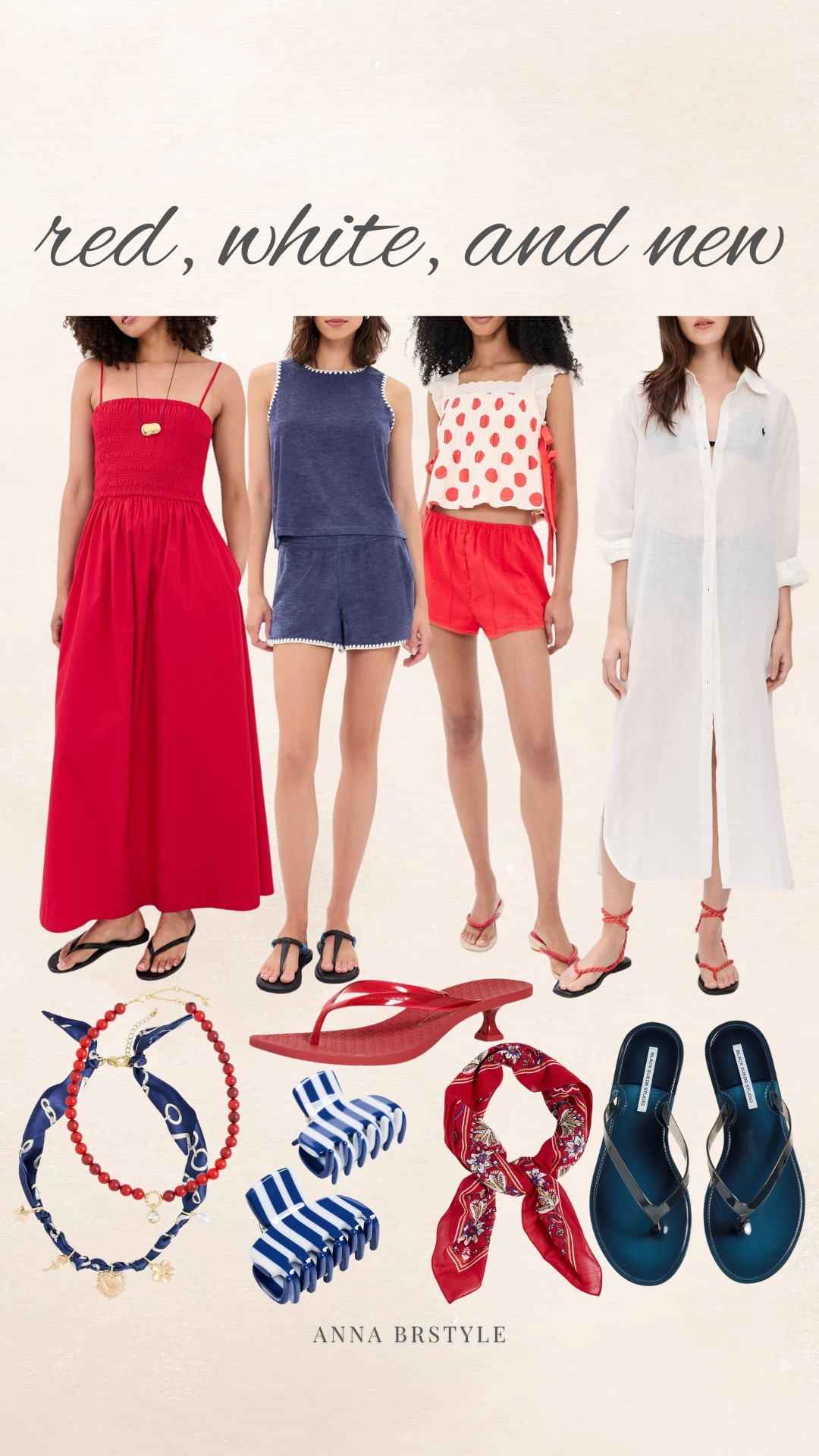 Love a good red, white, and blue moment that doesn’t feel overly themed. These fresh arrivals are perfect for everything from holiday weekends and beach trips to summer dinners and vacation days.

Red white and blue style, Fourth of July outfits, Summer vacation outfits, Resort wear, Matching sets, Jelly sandals, Summer accessories, Coastal style, Vacation fashion, Summer dresses, Holiday weekend outfits, New arrivals, annabrstyle

#LTKootd #LTKSeasonal #LTKOver40