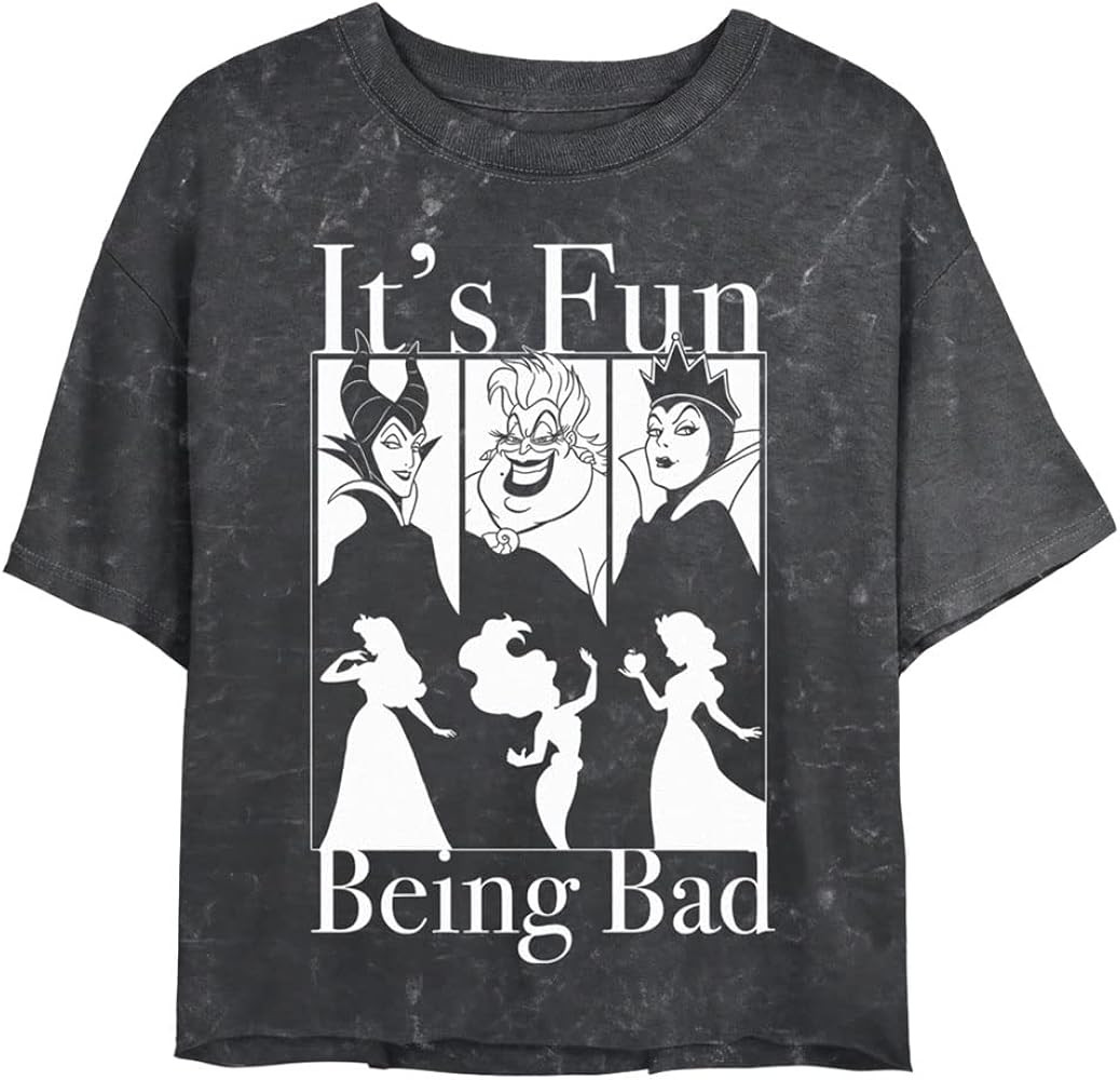 Disney Princess Bad Fun - Camiseta corta de manga corta con lavado mineral para mujer | Amazon (US)