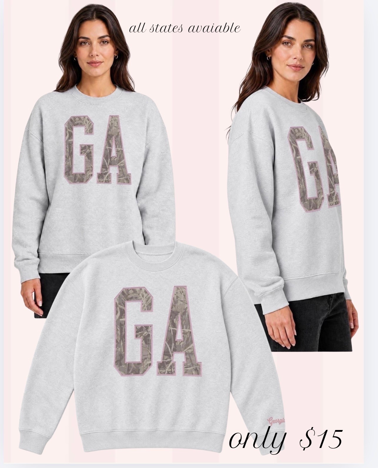 The $15 crewneck everyone is going to be wearing this fall! 🍂🤍
Customize it with your state and snag yours before they’re gone. At this price ($15), I wouldn’t wait! 👏

#LTK #LTKStyle #LTKFinds #LTKSale #AffordableFashion #Crewneck #GraphicSweatshirt #StateStyle #FallFashion #EverydayStyle #GeorgiaStyle #SmallBusiness #GiftIdeas #CozyStyle #Under20Finds

#LTKootd #LTKSaleAlert #LTKmomlife