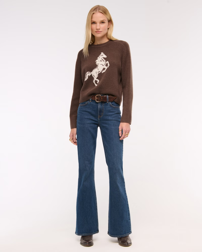 Women's The A&F Madeline Western Crew Sweater | Women's | Abercrombie.com | Abercrombie & Fitch (US)