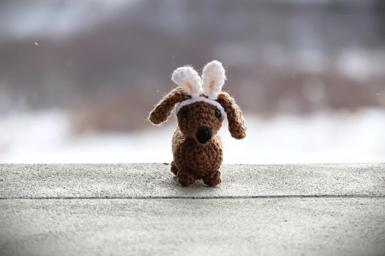 Mini Easter Bunny Dachshund-crochet-amigurumi-easter-dogs-crochet Dachshund-crochet Animal-stuffe... | Etsy (US)