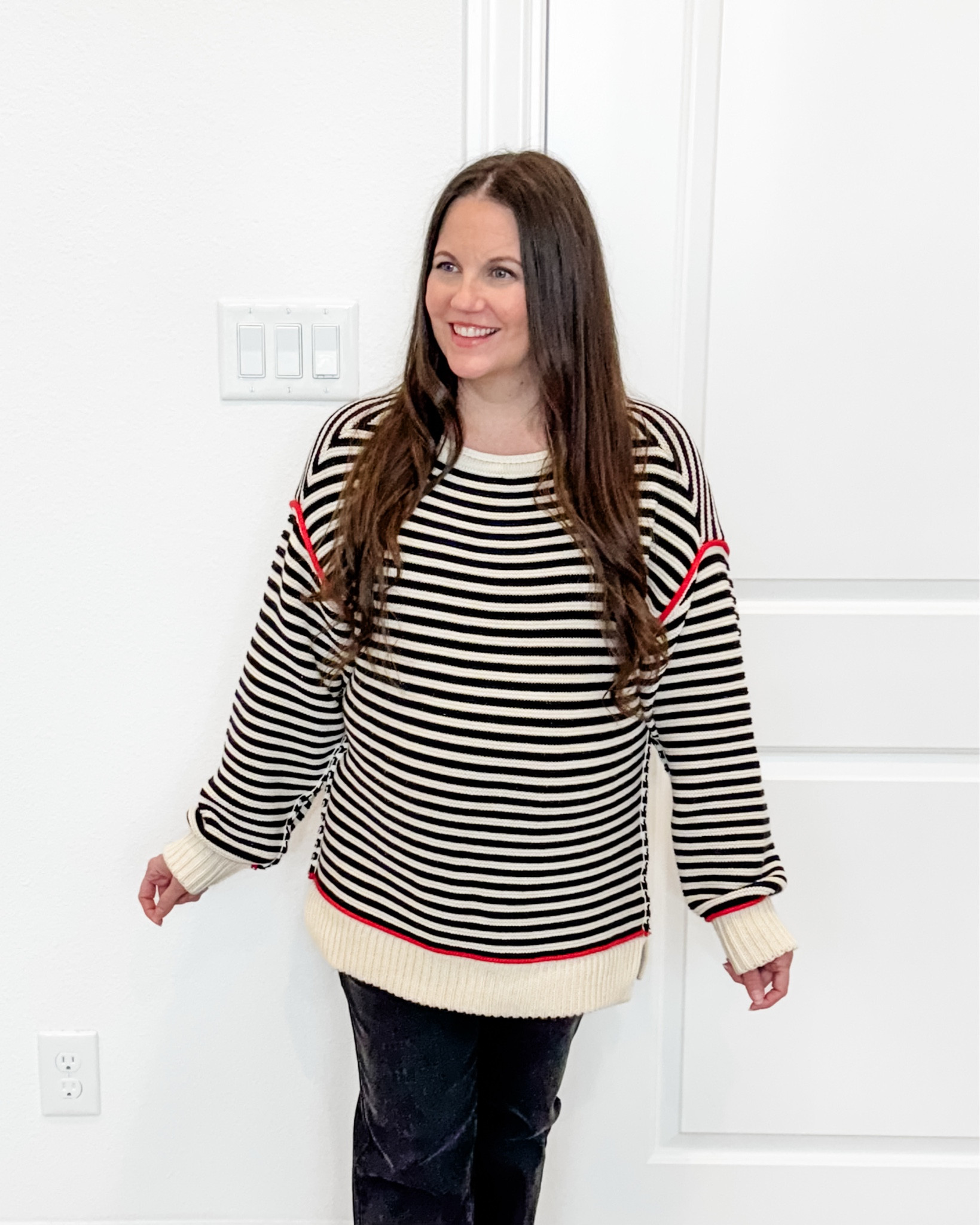 Simple Winter Pregnancy Outfit

Keeping things cozy and classic with this everyday winter outfit. The striped pullover sweater paired with black jeans is such an easy combo, and these are truly the best maternity jeans for support and comfort. Finished with black Mary Jane ballet flats for a clean, feminine look.
A perfect pregnancy outfit if you love effortless casual outfits.


#LTKOver40 #LTKBump #LTKSeasonal