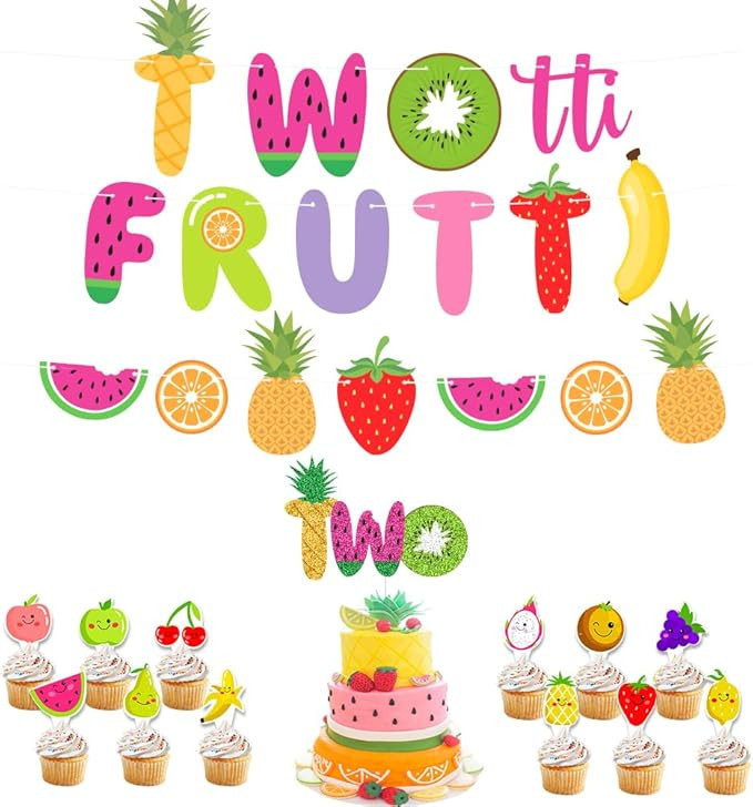 UTOPP Twotti Frutti Birthday Decorations Set,Twotti Frutti Banner Watermelon Banner 2nd Birthday ... | Amazon (US)