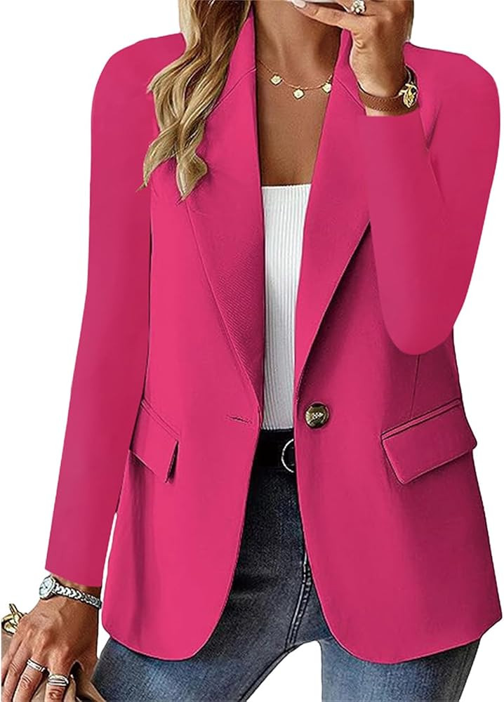 Women's Casual Blazers Business Casual Jackets Long Sleeve Cardigan Work Suit Spring Blazer | Amazon (US)