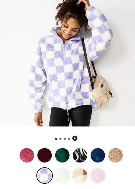 Checkered Sherpa pullover ON SALE! Ordered a medium 

#LTKSeasonal #LTKGiftGuide #LTKCyberweek
