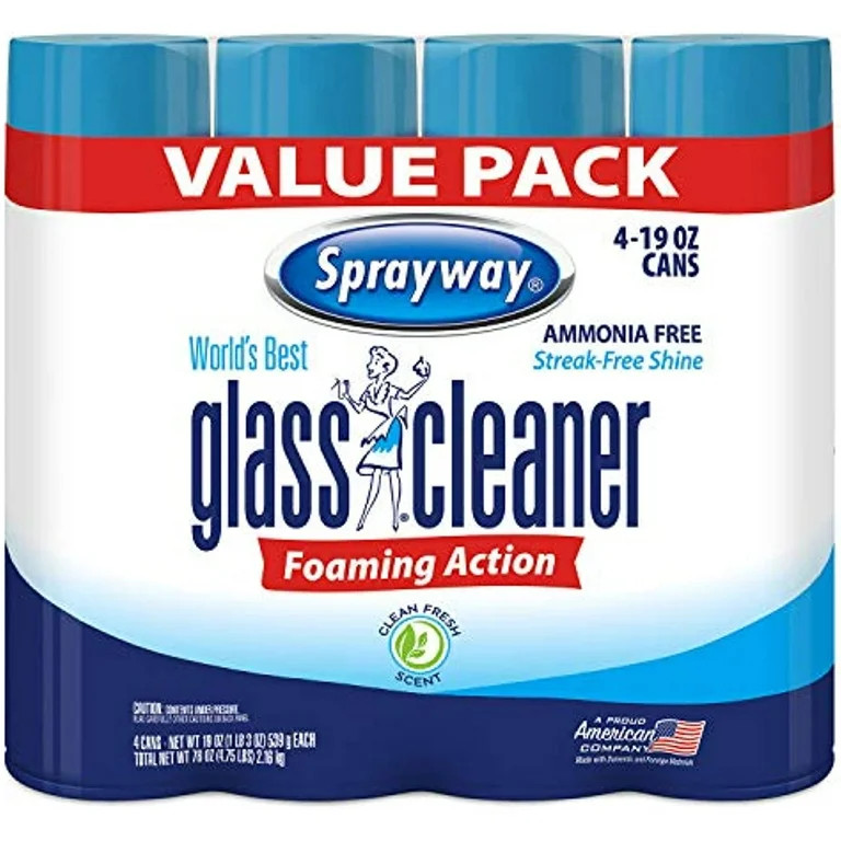 Sprayway Glass Cleaner Aerosol Spray, 19 Oz, 4 Pack | Walmart (US)