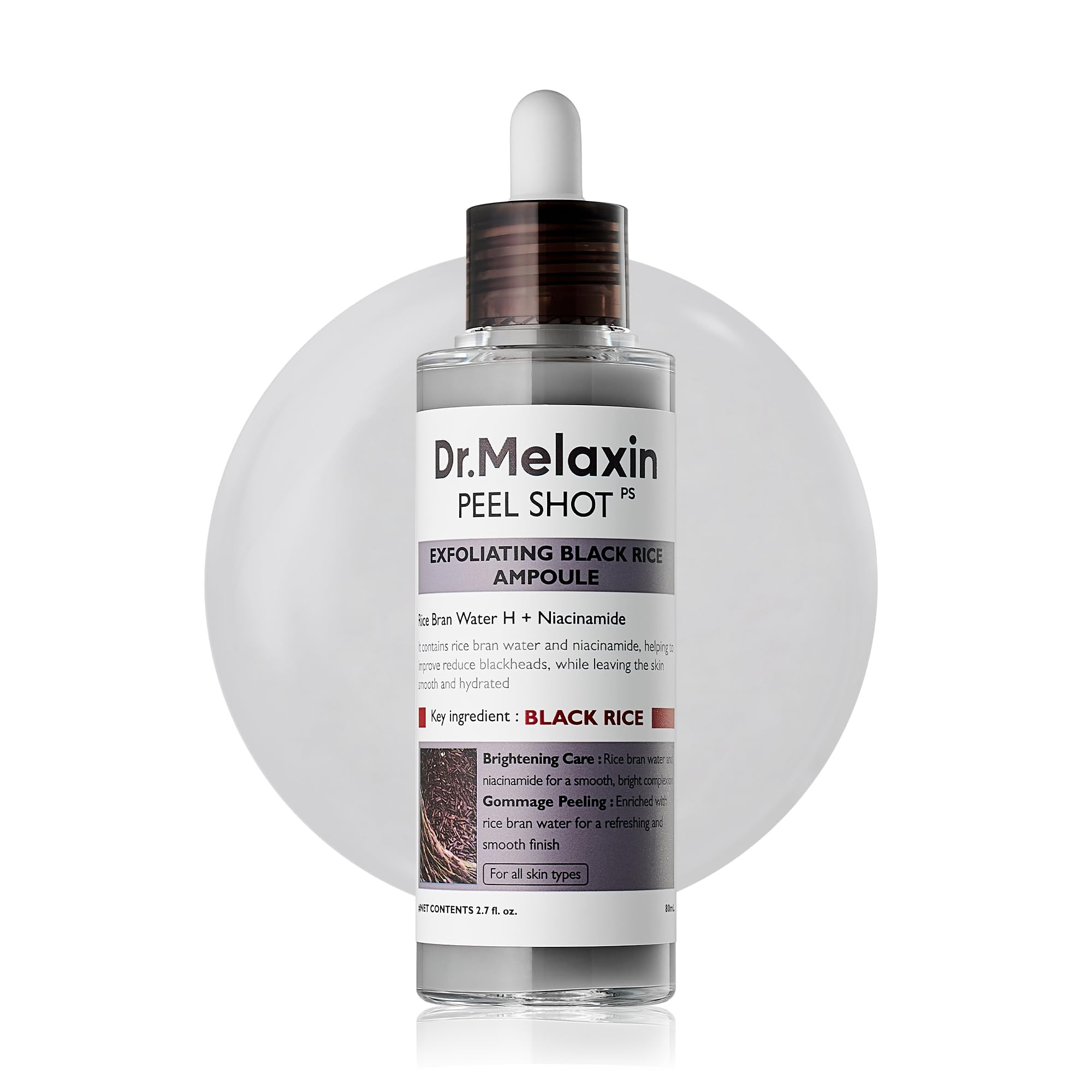 Dr.Melaxin Peel Shot Glow Black Rice Peeling Ampoule 80ml, Dead Skin Remover Gentle Exfoliating w... | Amazon (US)