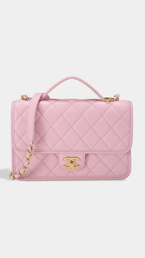 Chanel Pink Caviar Top Handle Flap Bag | Shopbop