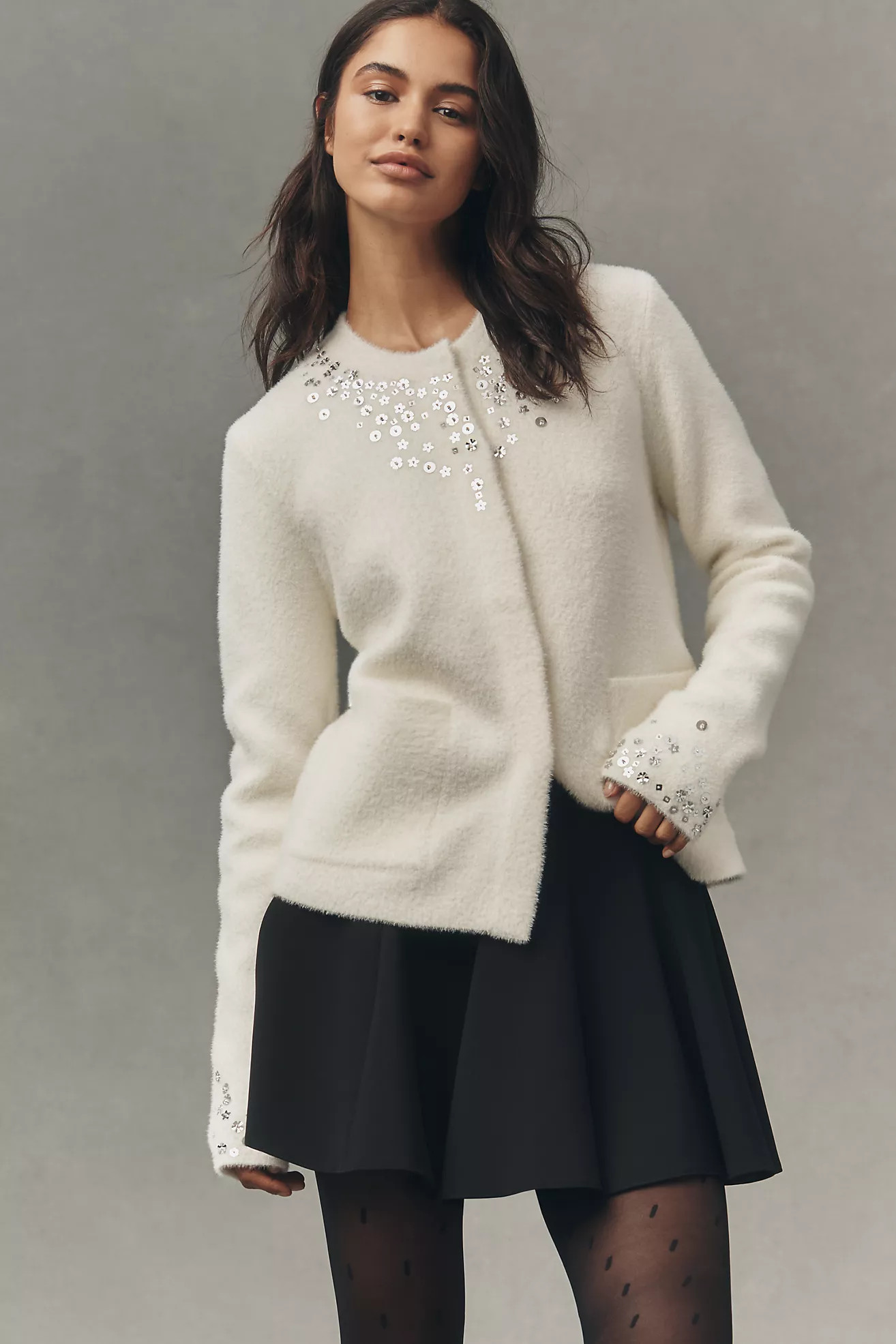 NVLT Sequin-Embellished Knit Lady Jacket | Anthropologie (US)
