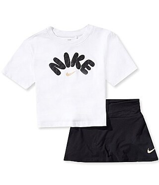 Nike Little Girls Short-Sleeve Bold Play T-Shirt Printed Skort Set - 2T | Dillard's