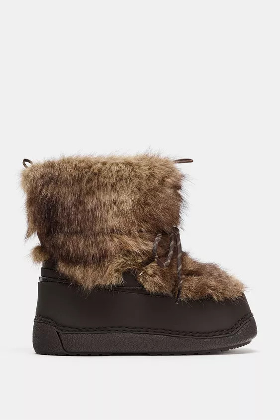 COMBINED FAUX FUR ANKLE BOOTS SKI COLLECTION | Zara UK