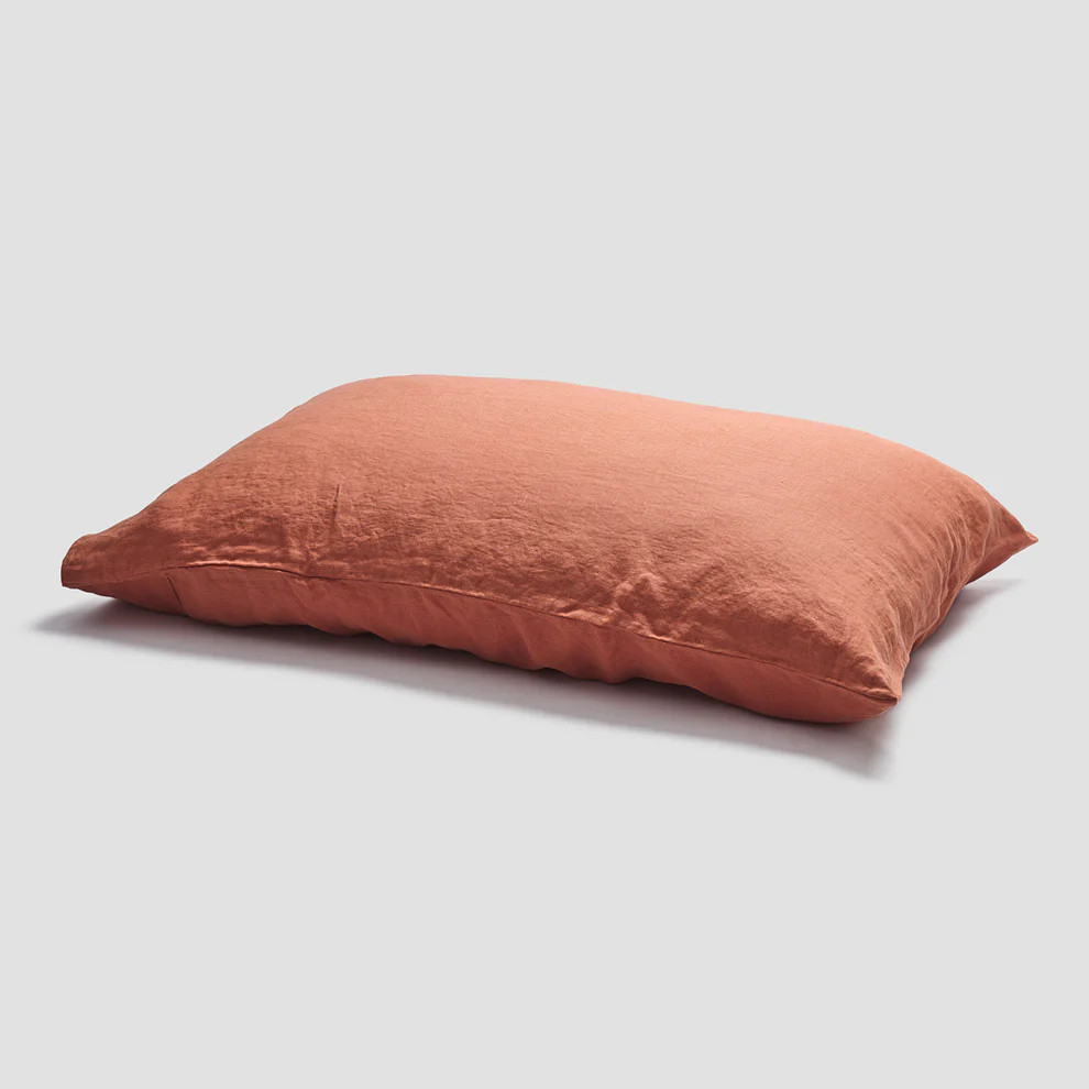 Burnt Orange Linen Pillowcases (Pair) | Piglet