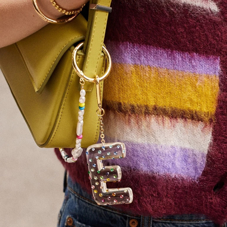 Confetti Initial Bag Charm - Multi | BaubleBar
