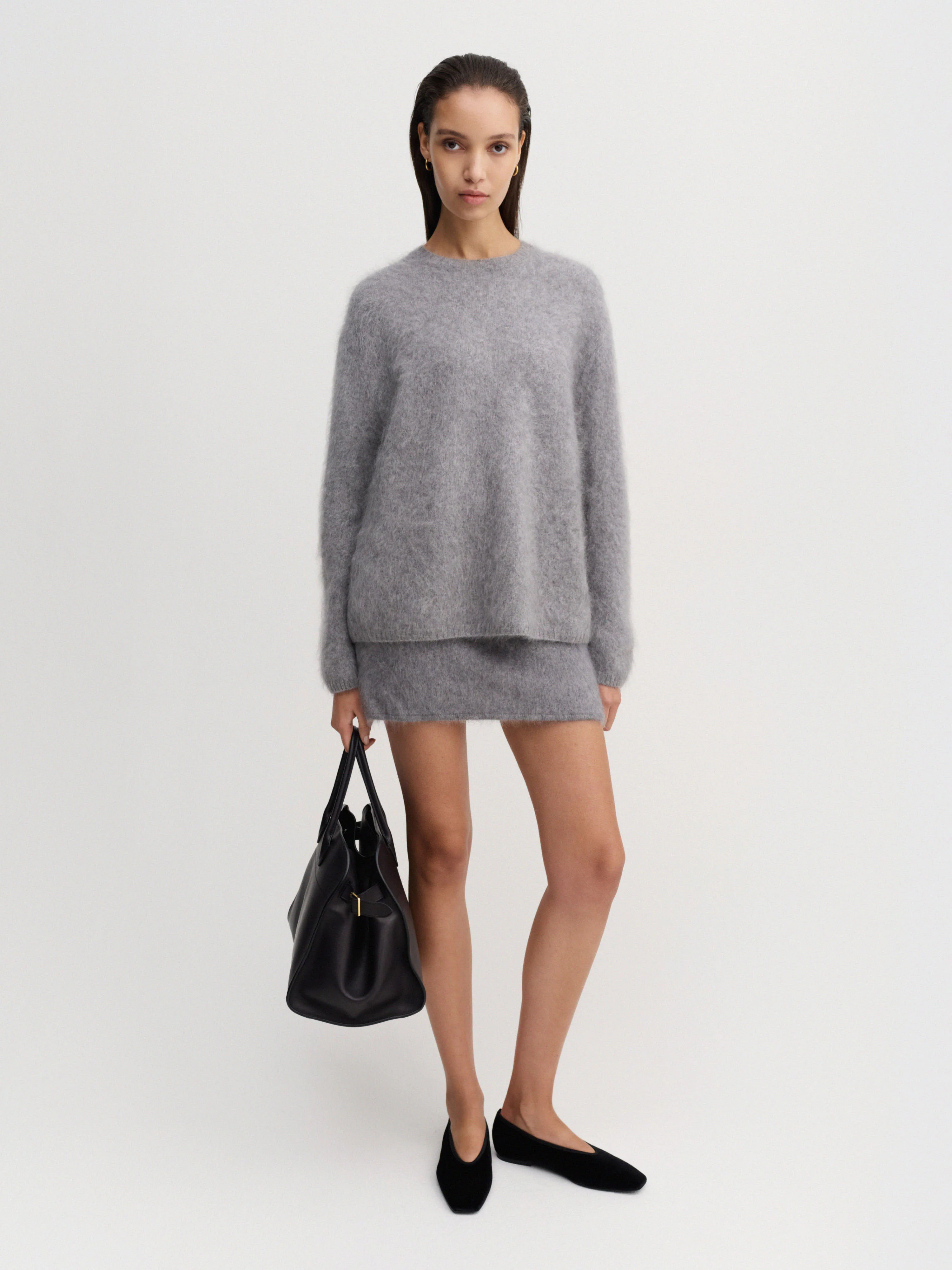 Mimi Brushed Skirt, grey | Almada Label