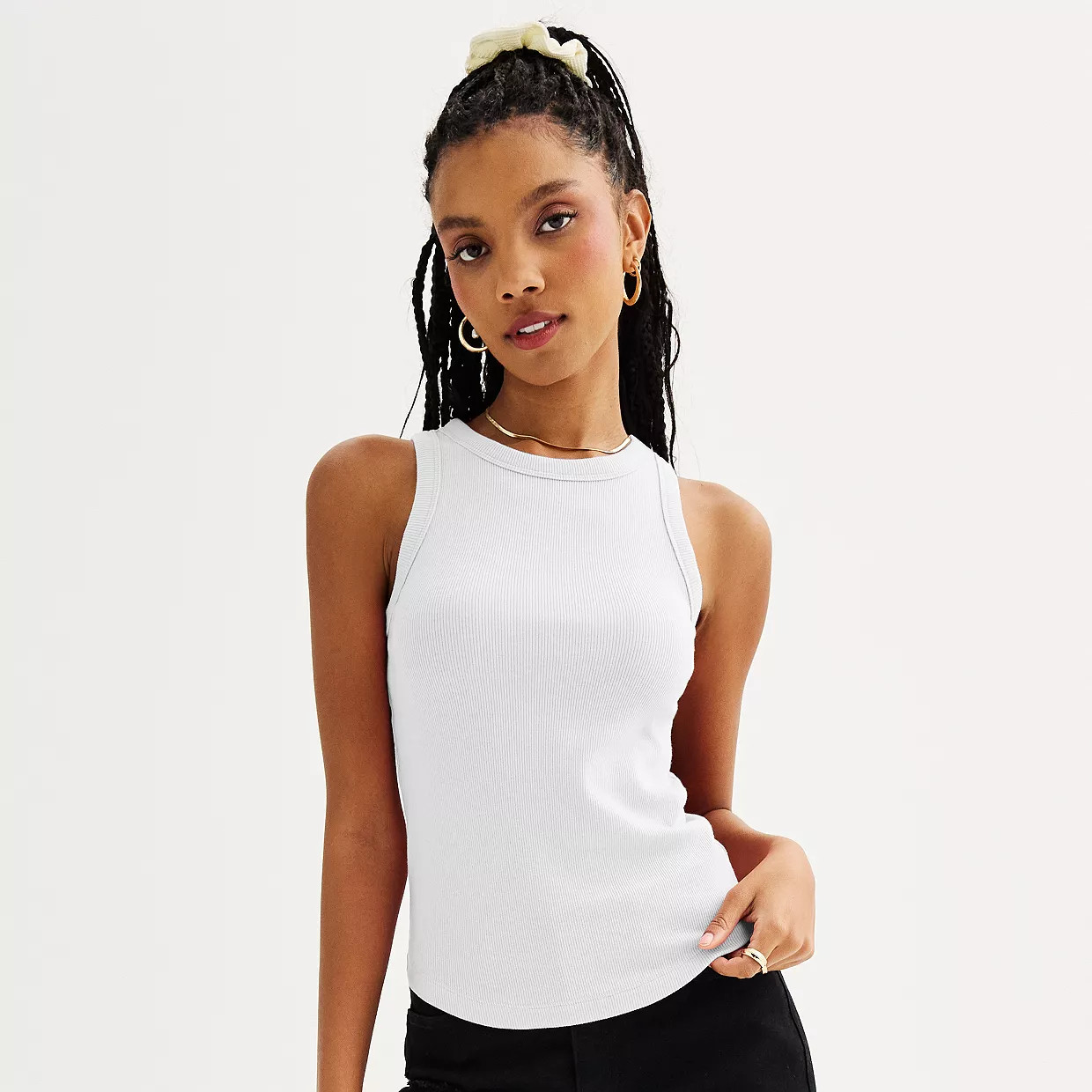 Juniors' SO® High Neck Ribbed Tank Top | Kohl's
