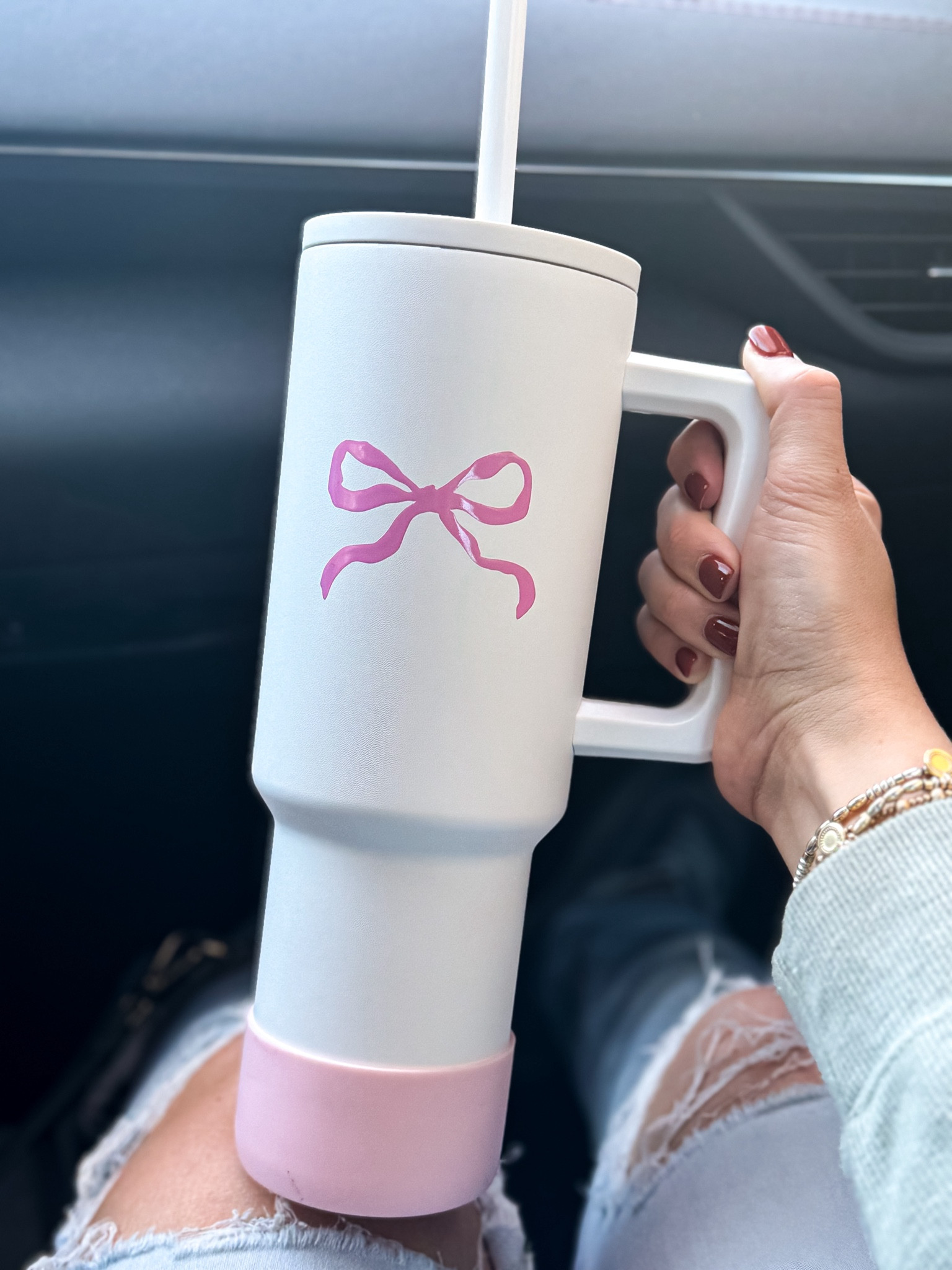 The cutest water cup for a bow lover 🎀I love these simple modern water bottle! It would be a great holiday gifts or even birthday gift for someone who is now obsessed in your life! 

Gifts for her, Stanley dupes, bow trend, holiday gifts, Christmas gift ideas 

#LTKFindsUnder50 #LTKHoliday #LTKGiftGuide