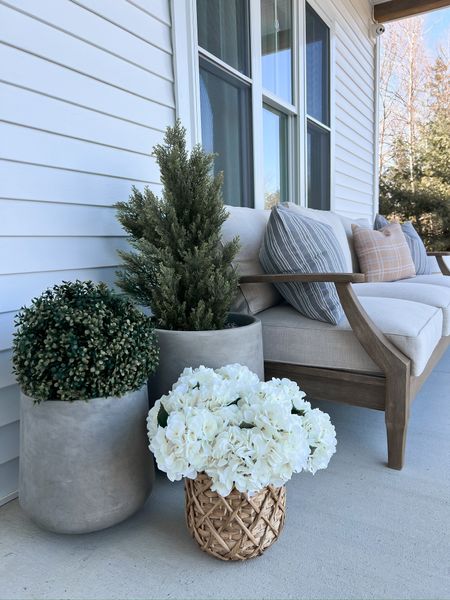 Sale finds!! 👏🏻 

Obsessed with the furniture on our porch and these heavy duty planters! Went with same faux plants in the pots and it’s absolute perfection!!

#LTKstyletip #LTKsalealert #LTKhome