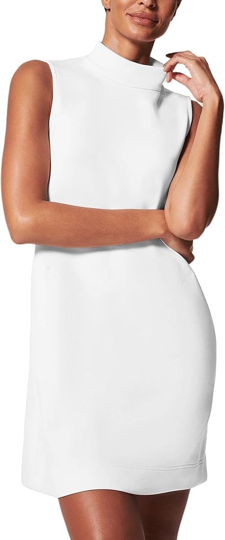 ELLENWELL Women Air Essential Mock Neck Dress Summer Sleeveless Tank Dress with Pockets | Amazon (US)