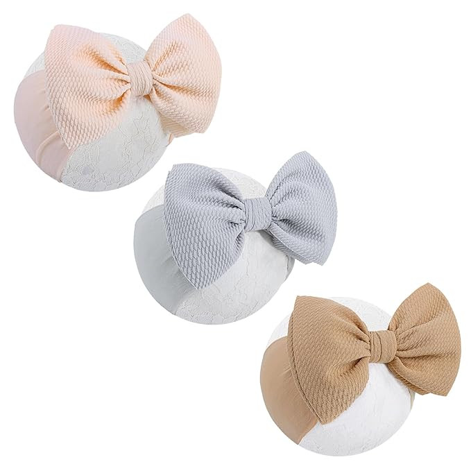 Headbands for Girls Baby Bows Baby Headbands with Bows Elastics Hairbands Oversized Head Wraps Gi... | Amazon (US)