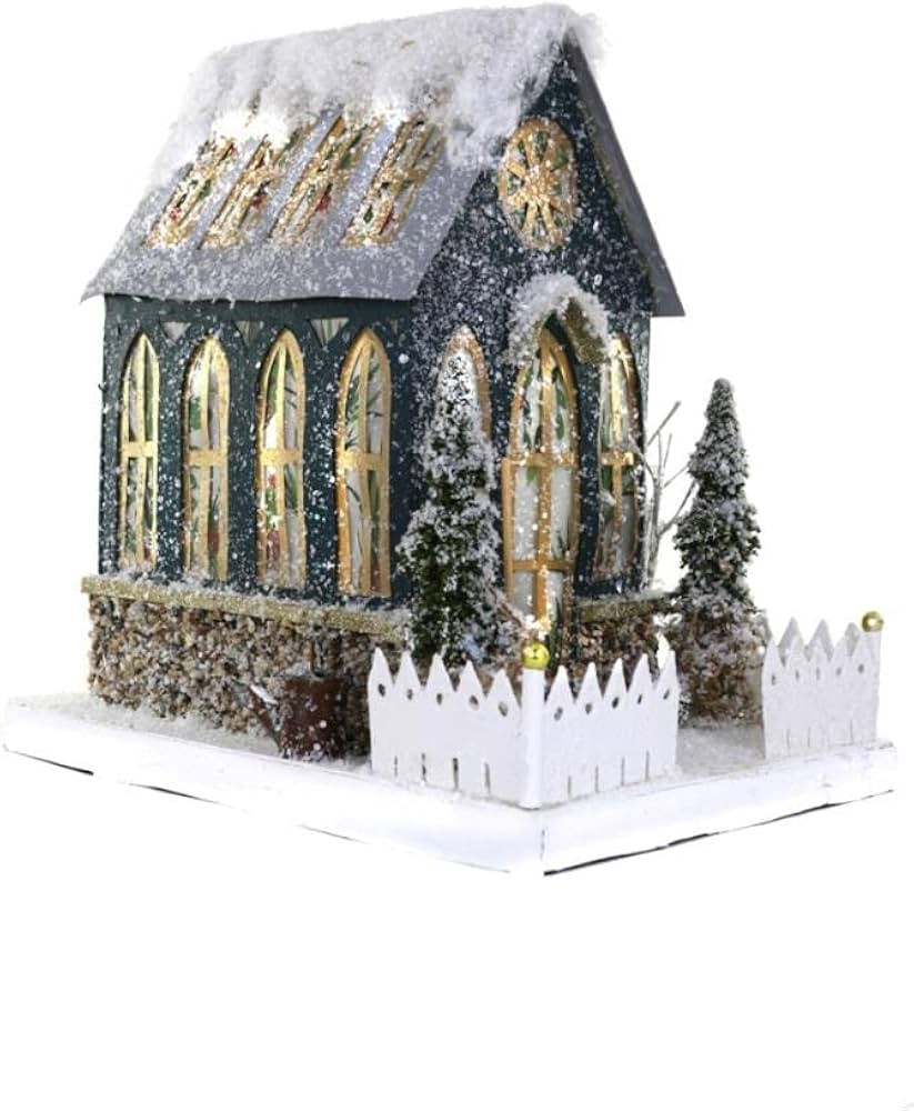 Cody Foster & Co 10.75" Dark Green Greenhouse Christmas Village Putz House | Amazon (US)