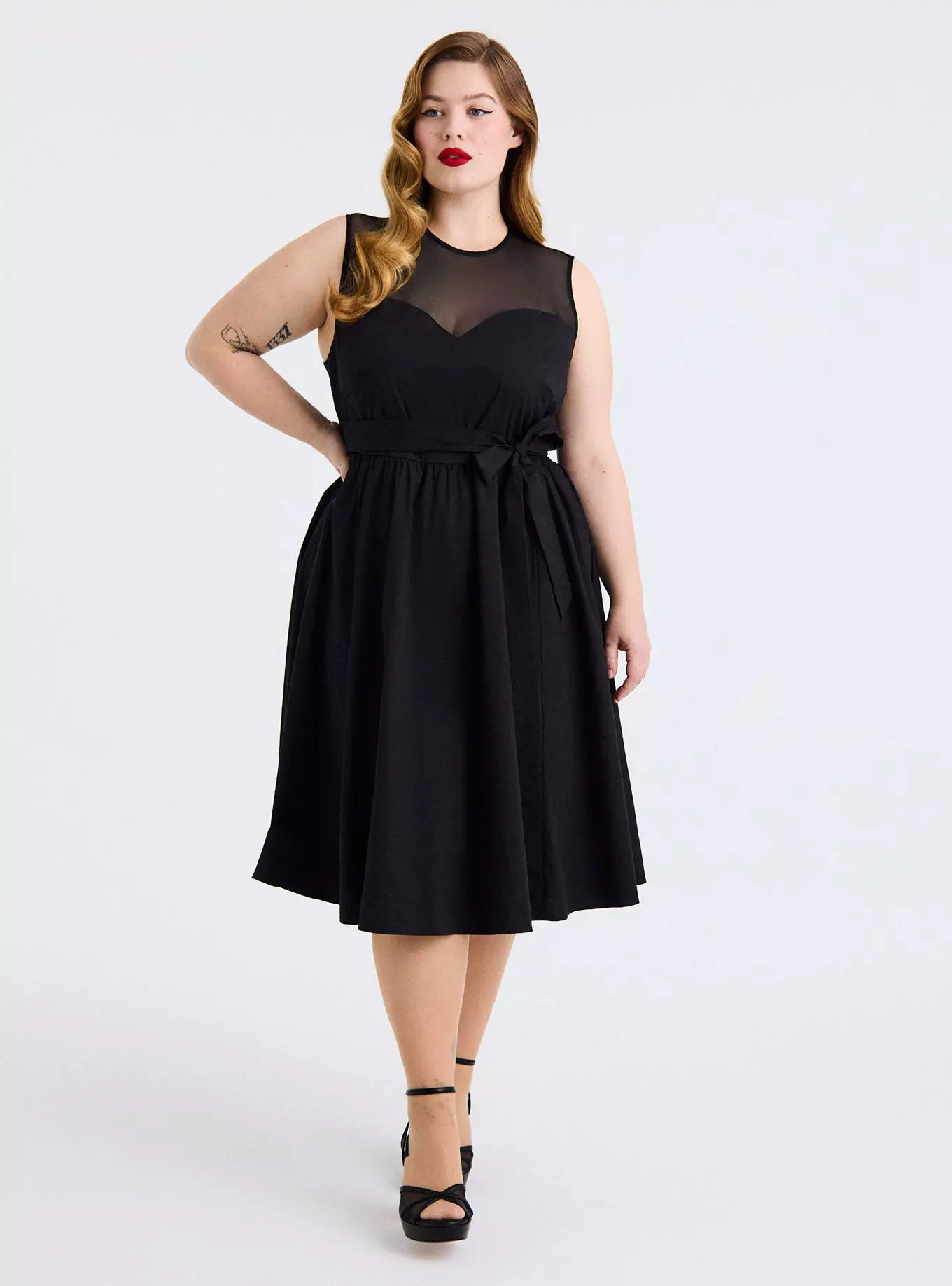 Retro Chic Mesh Sweetheart Dress | Torrid (US & Canada)