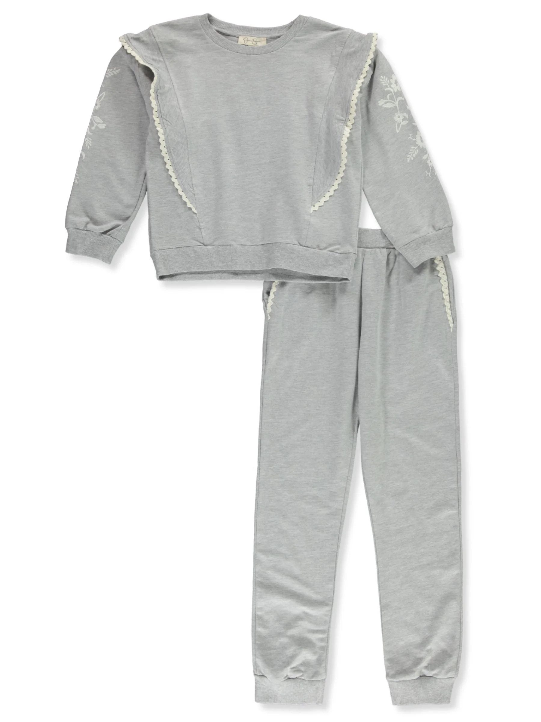 Jessica Simpson Girls' 2-Piece French Terry Joggers Set Outfit, Sizes 4-12 | Walmart (US)