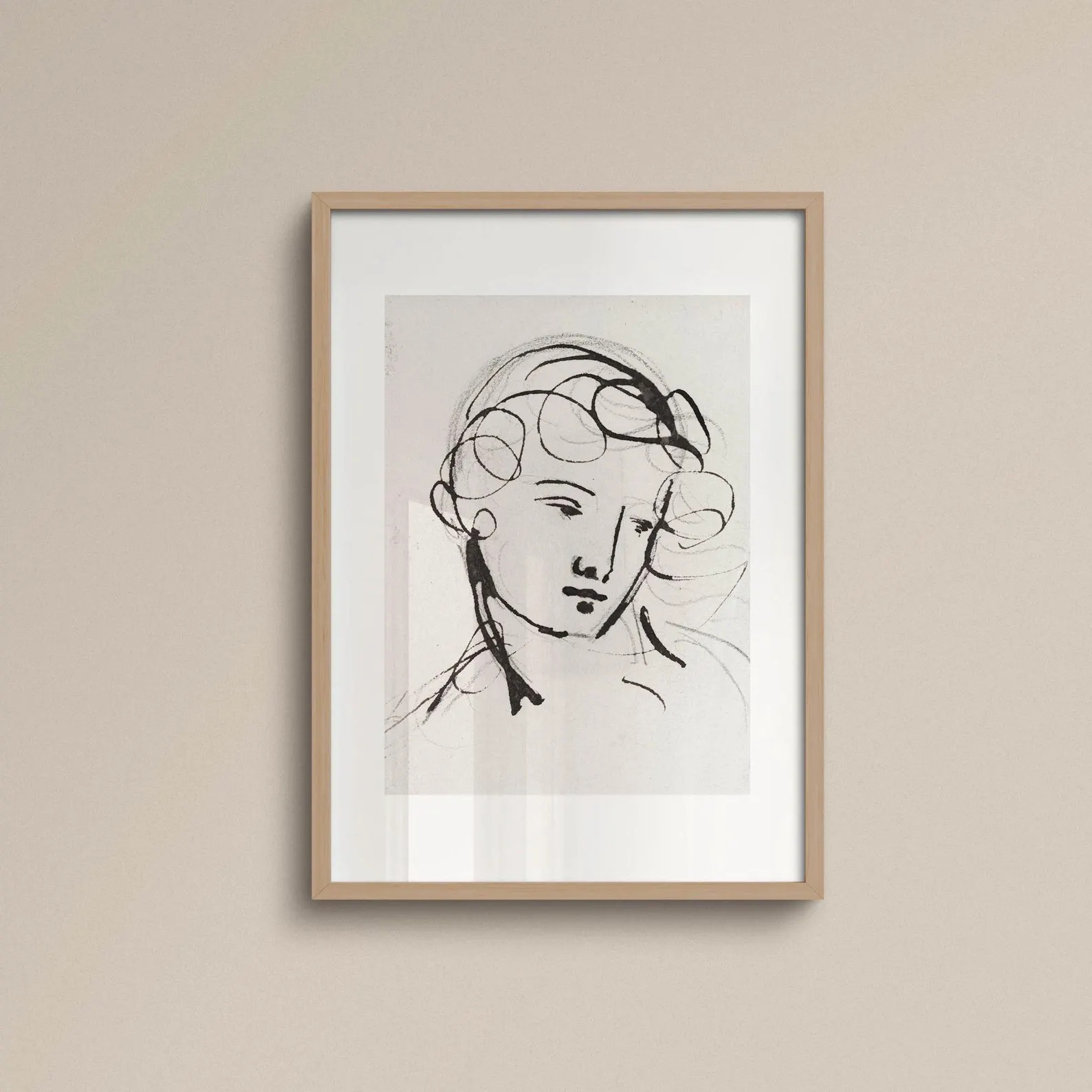 Sketch of Women Print | FRAME option | Vintage Line Drawing Portrait Poster Minimalist Wall art A... | Etsy (Global)
