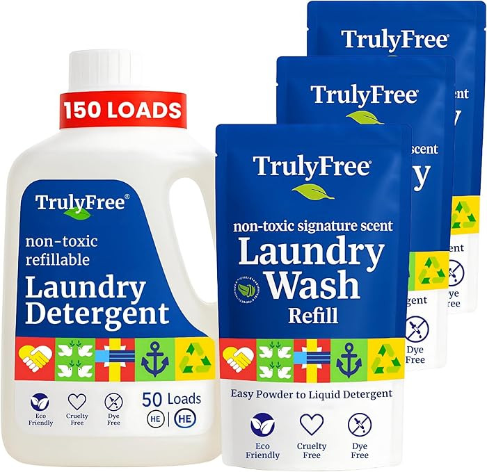 Truly Free Natural Laundry Detergent for Sensitive Skin | Eco Friendly, Plant Based, Baby Clothes... | Amazon (US)