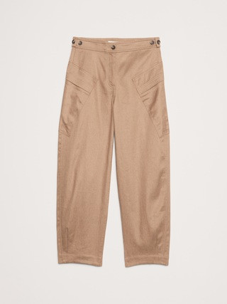 High-Rise Barrel Linen-Cotton Utility Pant | Banana Republic (US)