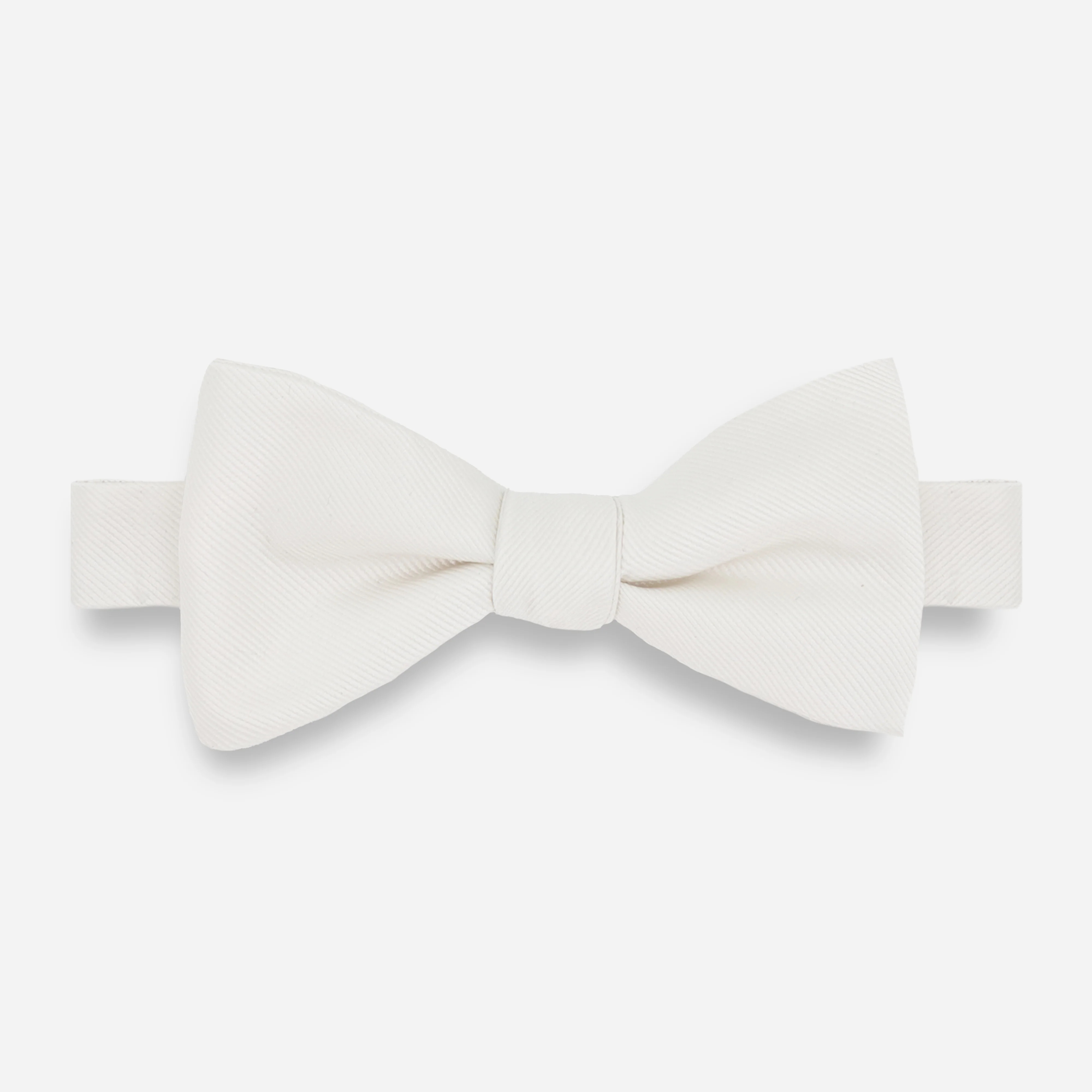 Grosgrain Solid White Bow Tie | Silk Bow Ties | The Tie Bar | The Tie Bar