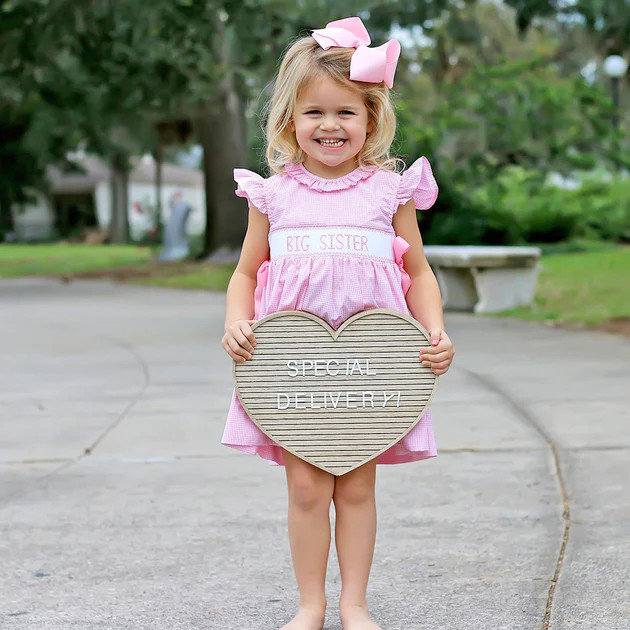 Big Sister Pink Ribbon Beverly Dress | Classic Whimsy