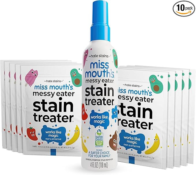 Miss Mouth's Messy Eater Stain Treater Spray - 4oz & 10 Wipes Stain Remover - Newborn & Baby Esse... | Amazon (US)