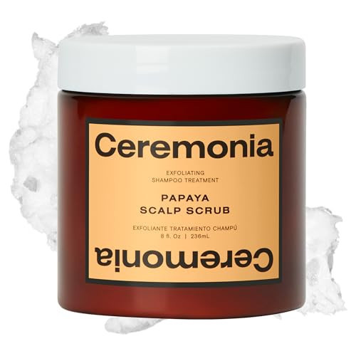 Ceremonia Papaya Scalp Scrub Exfoliating Shampoo Treatment with Papaya Enzymes Pink Salt Detox, 8 Fl Oz | 236 mL | Amazon (US)