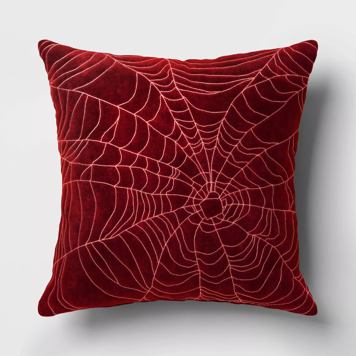 Pillow Cover Square Embroidered Snake Velvet Throw Pillow Garnet Red/Gold Metallic - Threshold™ | Target