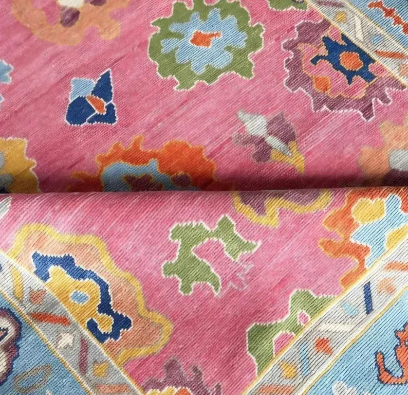 9x12 Pink ,A Beautiful Genuine Turkey Carpet Rug is Hand Knotted Oushak Rug Hand Knotted by Skill... | Etsy (US)