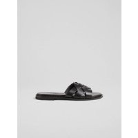 Amara Black Calf Leather Flat Sandals, Black | L.K. Bennett (UK)