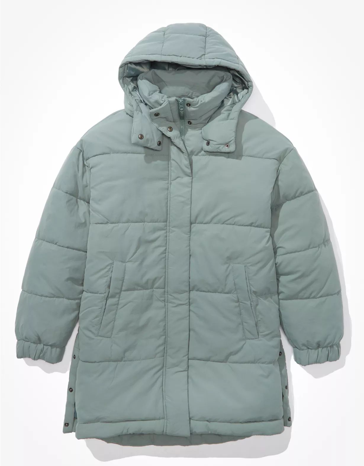 AE Elongated Hooded Puffer Jacket | American Eagle Outfitters (US & CA)