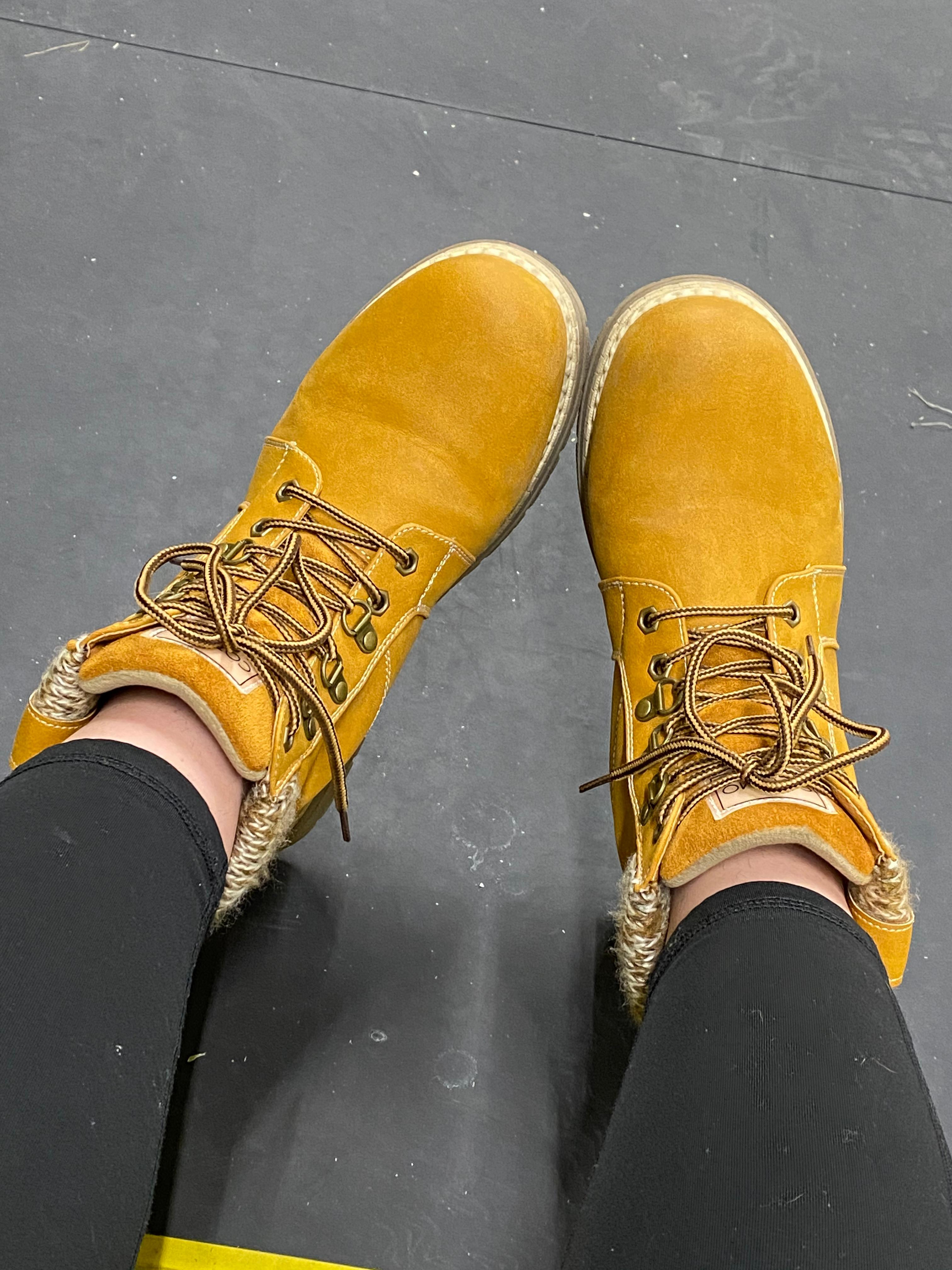 COTTIMO Winter Snow Hiking Boot for Women - Casual Brown Combat Non-slip Work Ankle Boot Clearance Backpacking Boots Leather Waterproof Hiking Shoes Wedge Platform Heel Booties | Amazon (US)