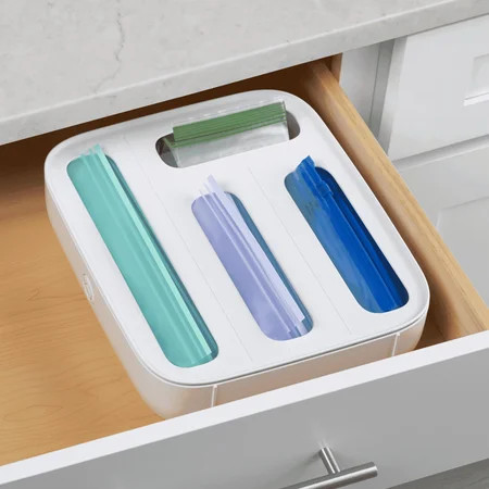 YouCopia® Plastic StoraBag™ Food Bag Dispenser, Freestanding 4-Slot Organizer for Kitchen Storage, Well Suited to Kitchen Organization and Accessibility | Walmart (US)