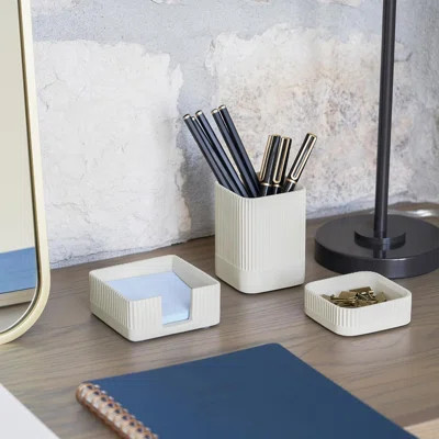 Desk Organizer Set of 3 For Your Office - Sturdy Concrete Desktop Accessories | Wayfair North America