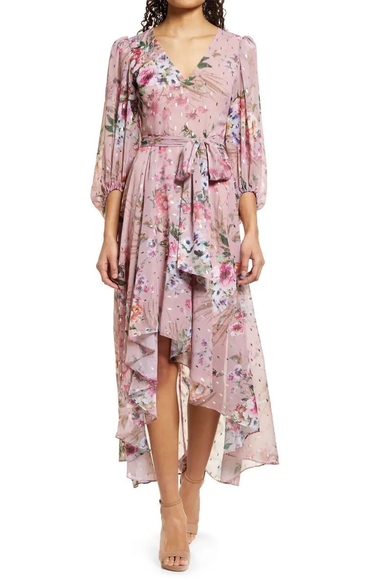 Eliza J Floral Long Sleeve High-Low Dress | Nordstrom | Nordstrom
