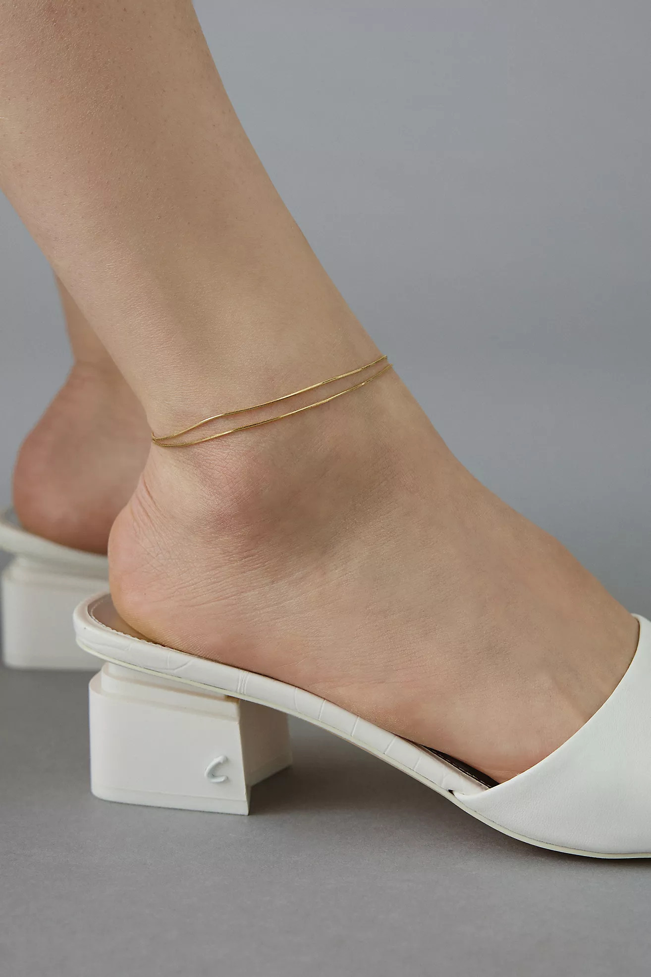 Double Layer Snake Chain Anklet | Anthropologie (US)
